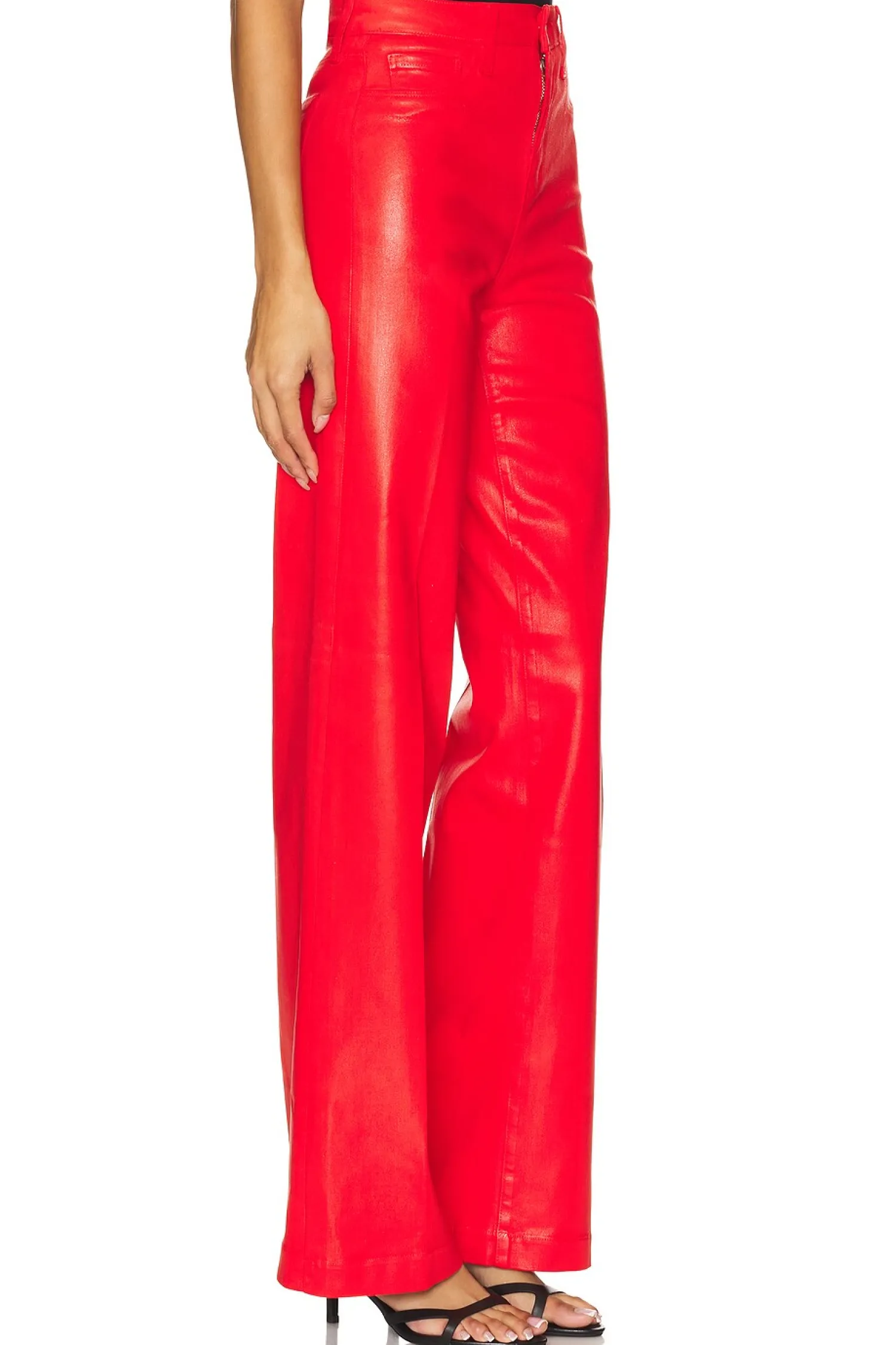 Women L'AGENCE Pants>Clayton High Rise Wide Leg Coated Jeans