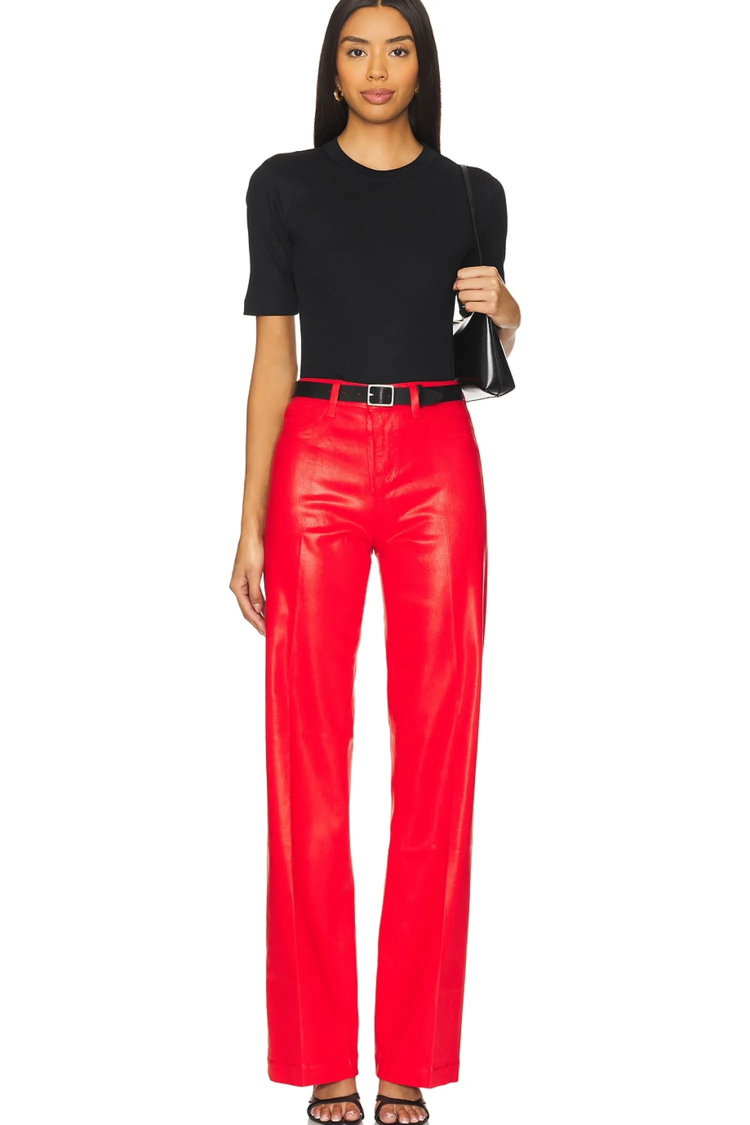 Women L'AGENCE Pants>Clayton High Rise Wide Leg Coated Jeans