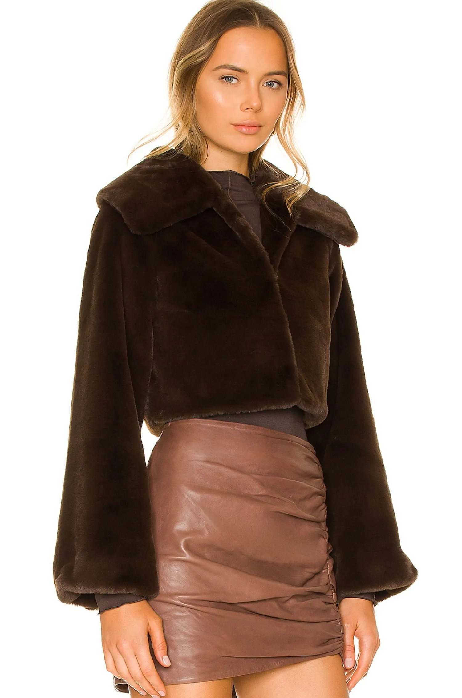Women Camila Coelho Jackets & Coats>Cleobella Cropped Faux Fur Jacket
