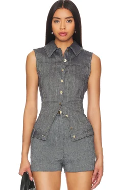 Women MATTHEW BRUCH Matching Sets|Jackets & Coats>Collared Button Down Vest