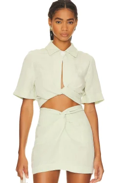 Women MATTHEW BRUCH Matching Sets>Collared Wrap Top