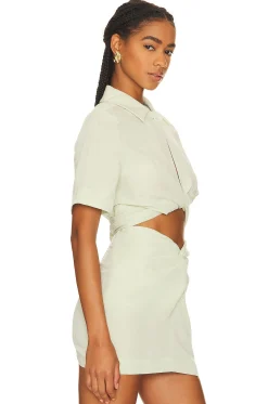 Women MATTHEW BRUCH Matching Sets>Collared Wrap Top