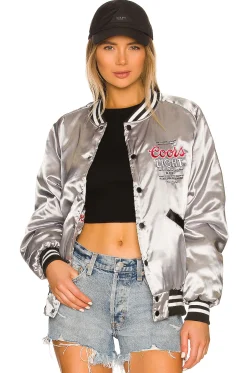 Women The Laundry Room Jackets & Coats>Coors Light Official Nylon Bomber Jacket