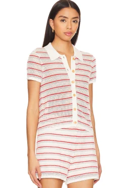 Women MONROW Matching Sets>Cotton Mesh Mini Shirt
