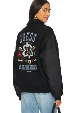 Women Guess Originals Jackets & Coats>Crest Letterman Jacket