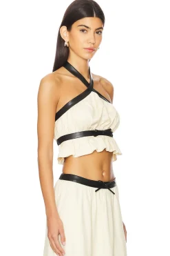 Women WeWoreWhat Matching Sets>Criss Cross Halter Top