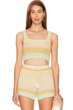 Women PQ Matching Sets>Crochet Crop Top