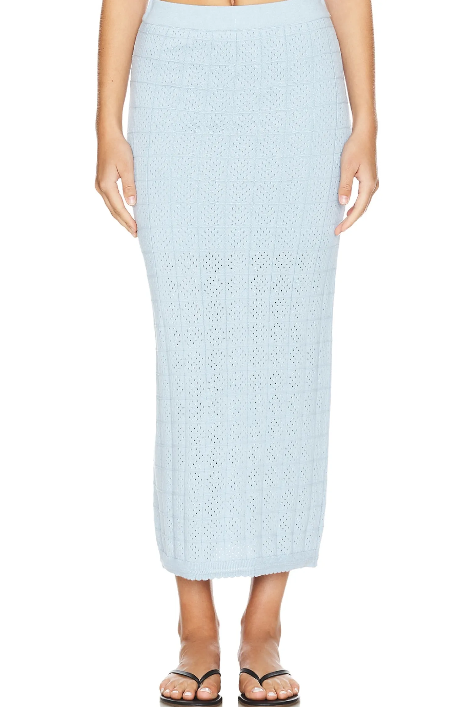 Women MONROW Matching Sets>Crochet Knit Midi Skirt