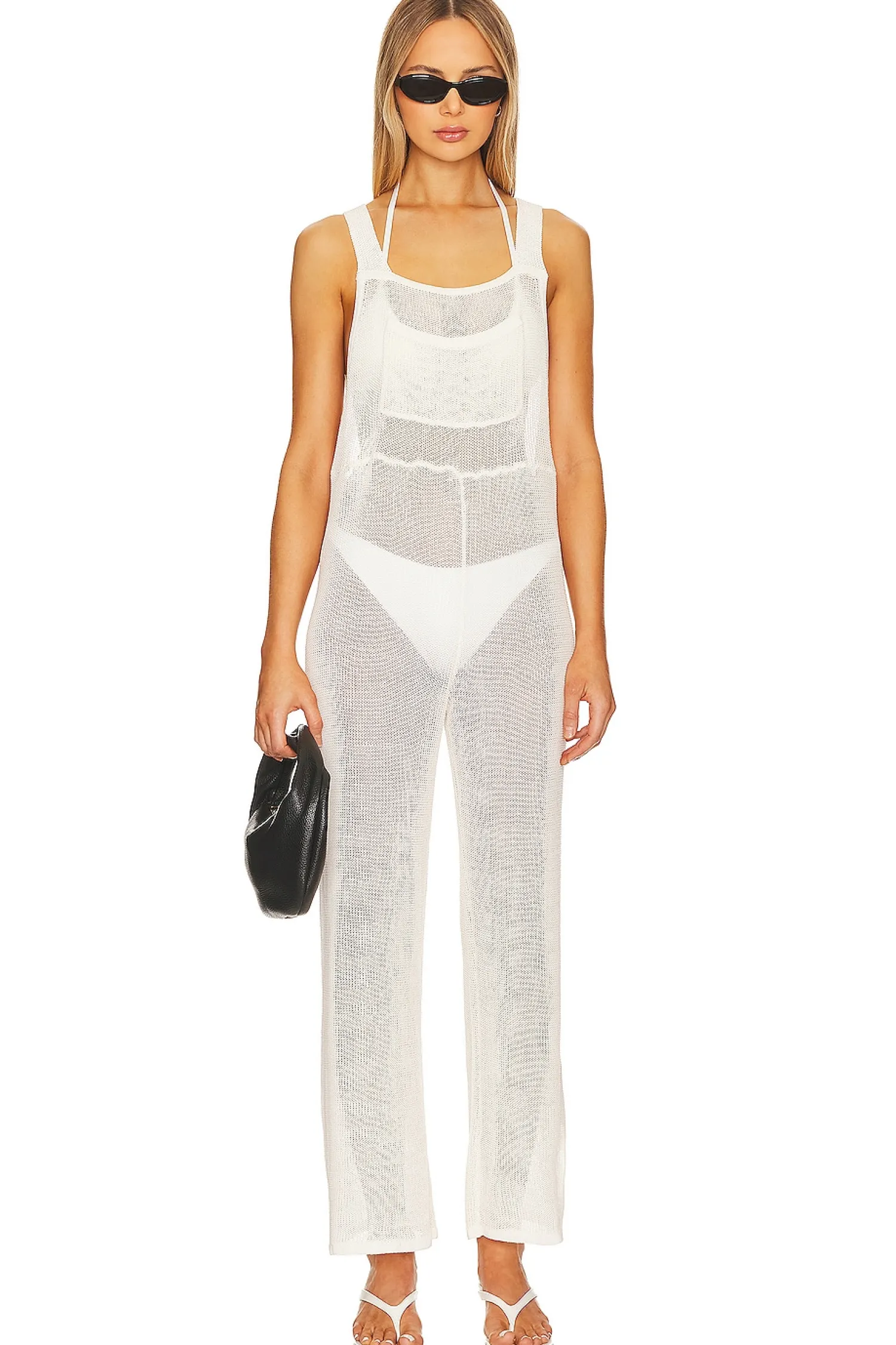 Women WeWoreWhat Jumpsuits>Crochet Overall