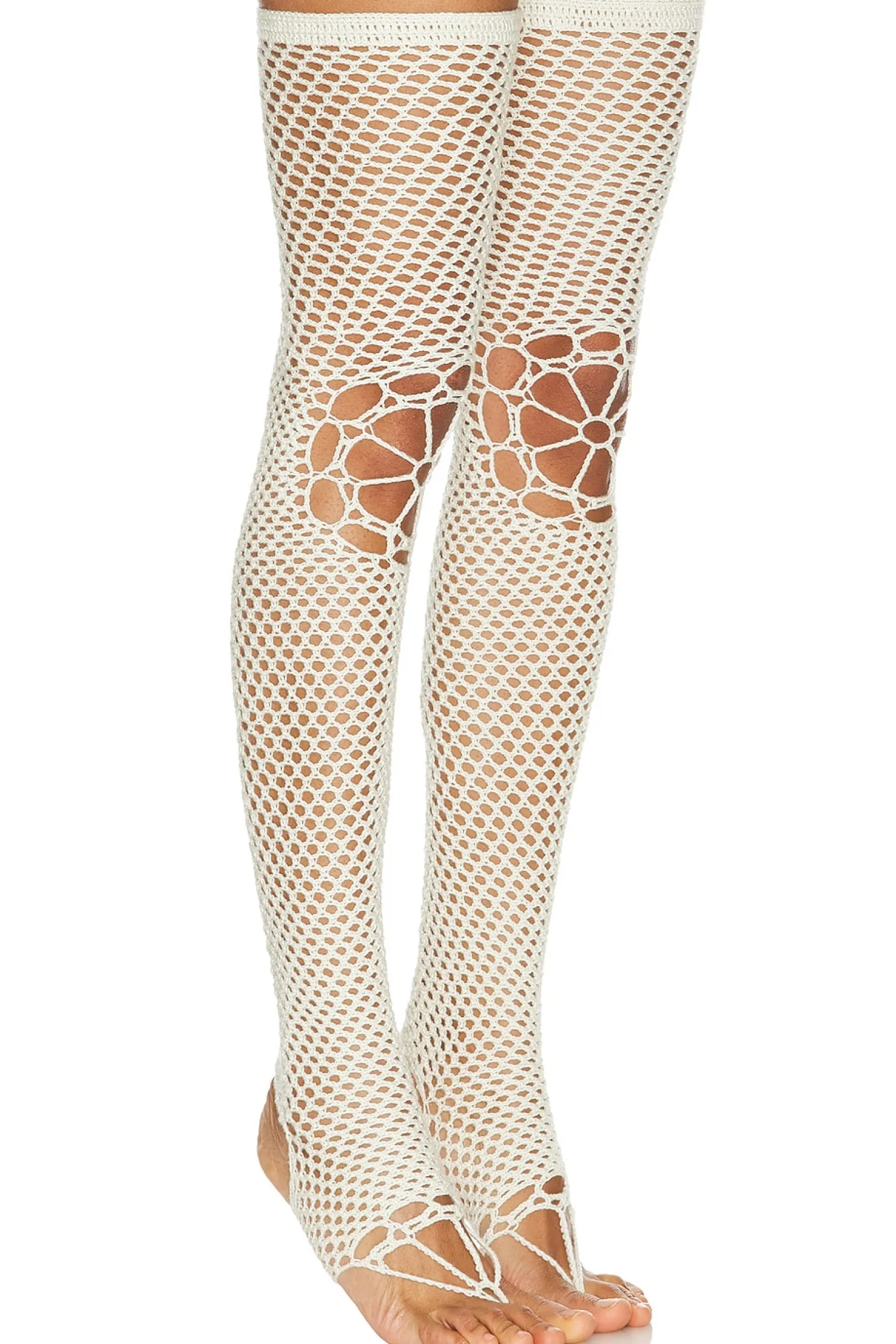 Women nastyamasha Lingerie & Sleepwear>Crochet Stockings With Floral Knees