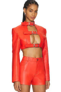 Women LADO BOKUCHAVA Jackets & Coats>Crop Shibari Blazer