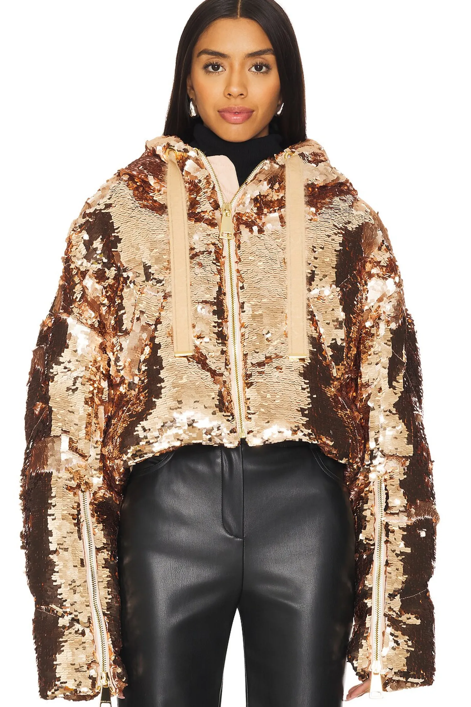 Women Khrisjoy Jackets & Coats>Crop Sparkly Puffer Jacket