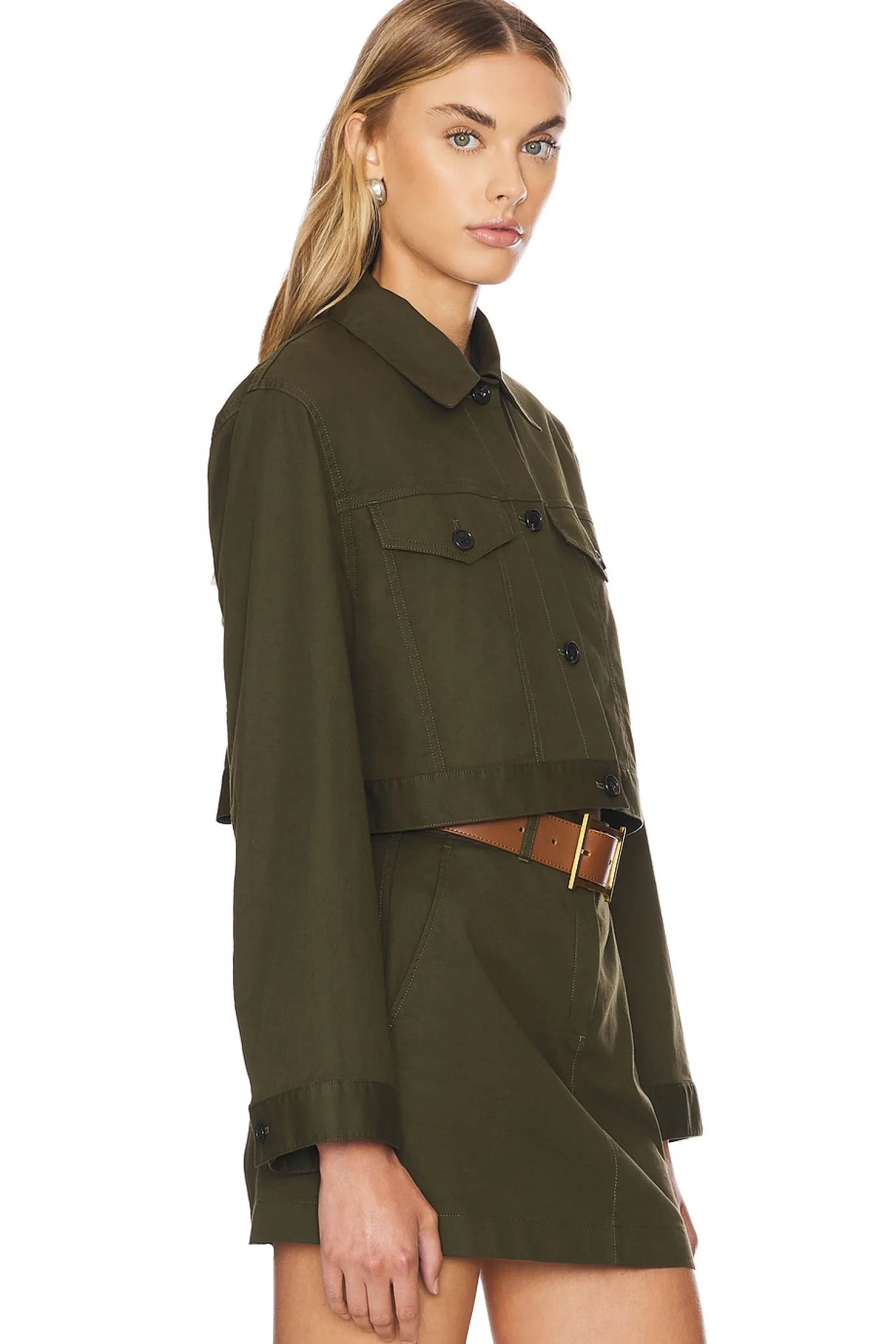 Women Theory Jackets & Coats>Crop Trucker Jacket