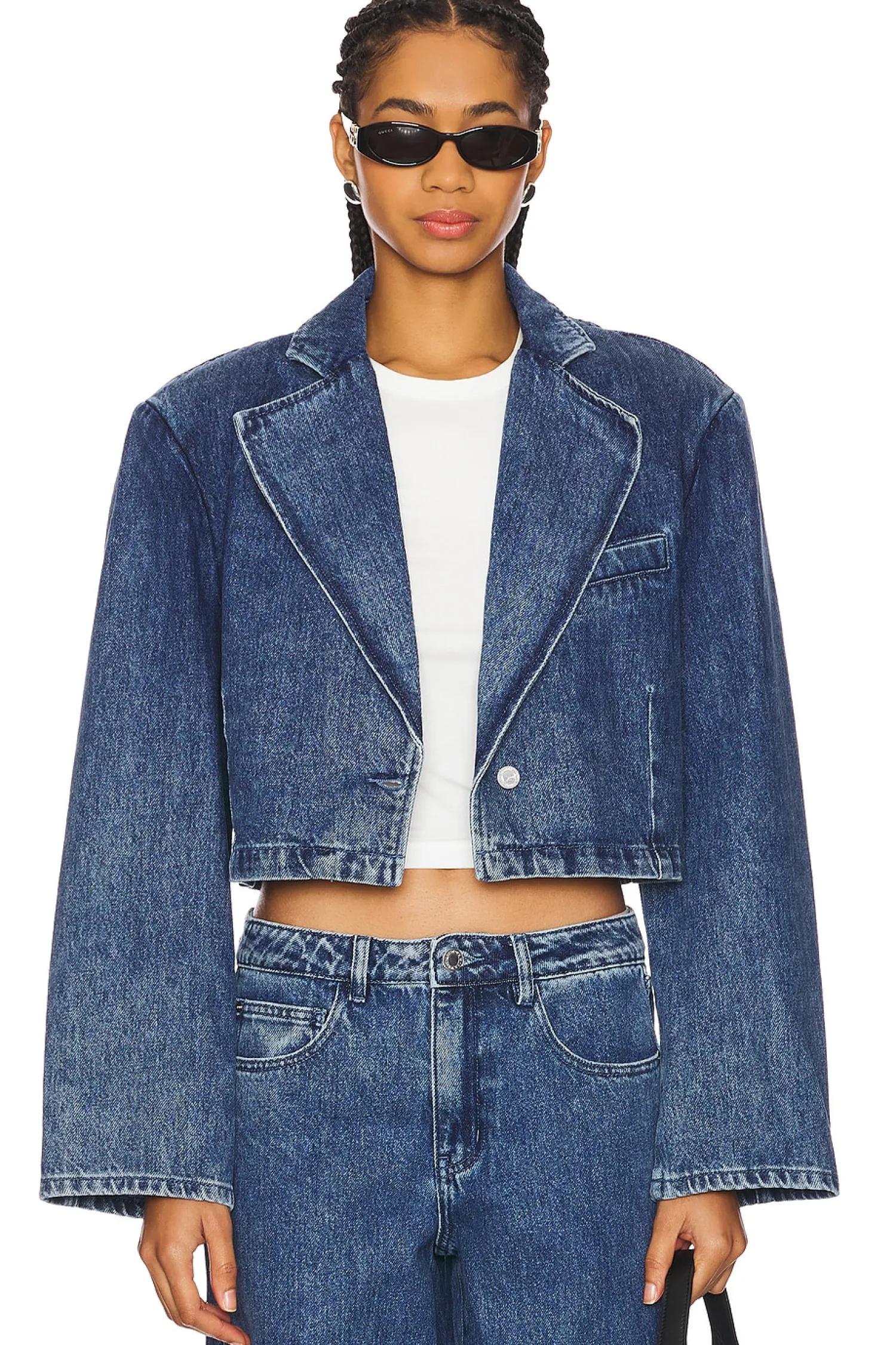 Women WeWoreWhat Matching Sets|Jackets & Coats>Cropped Blazer Jacket