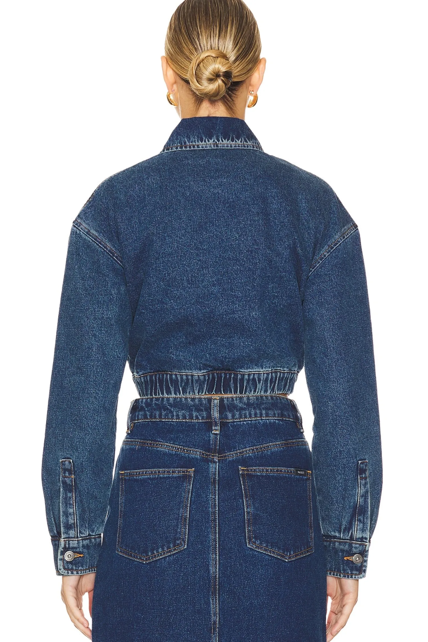 Women Bardot Jackets & Coats>Cropped Bomber Denim Jacket