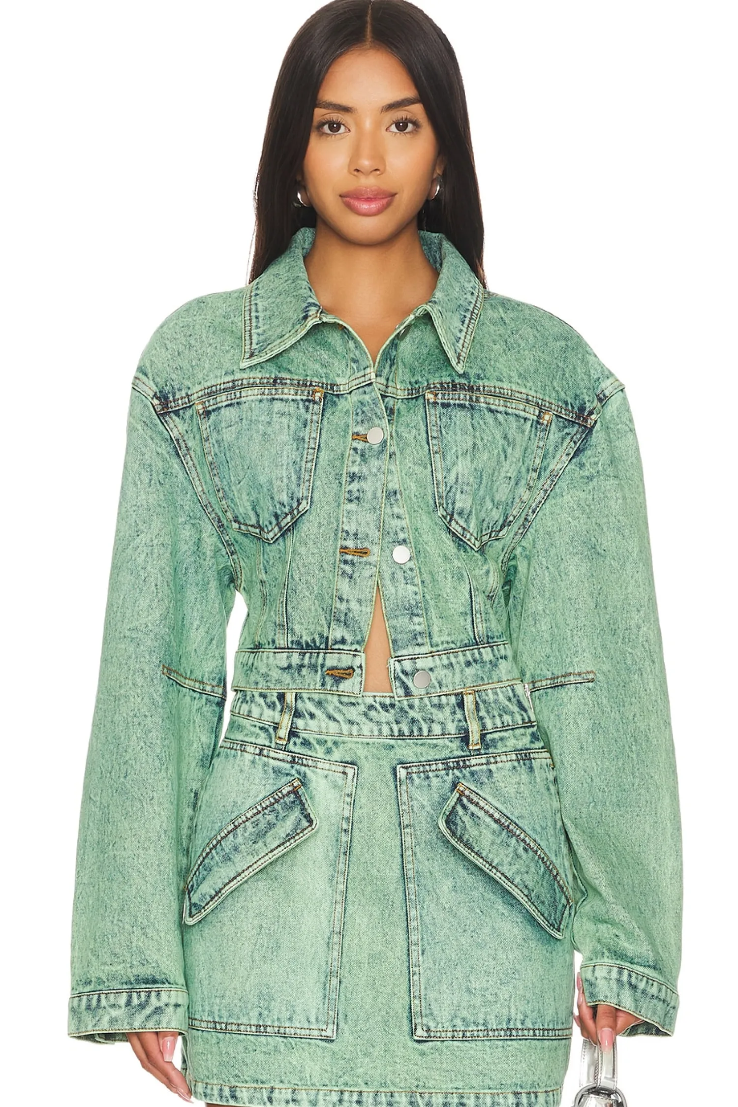 Women AKNVAS Matching Sets|Jackets & Coats>Cropped Mercer Jean Jacket