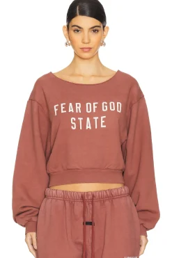 Women Fear of God ESSENTIALS Loungewear>Cropped Sweatshirt