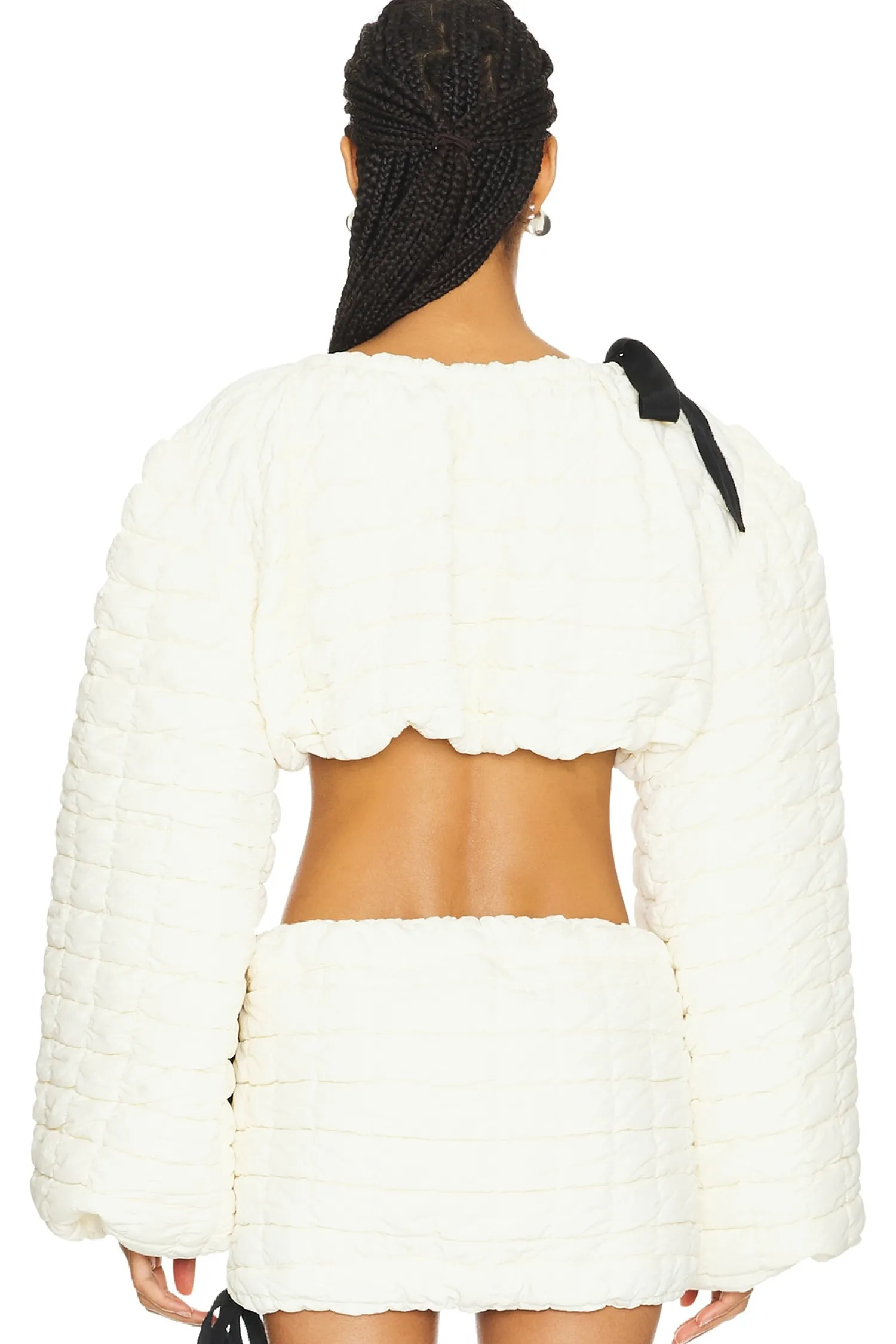 Women Milkwhite Matching Sets>Cropped Top