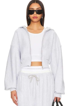 Women Alexander Wang Loungewear>Cropped Zip Up Hoodie
