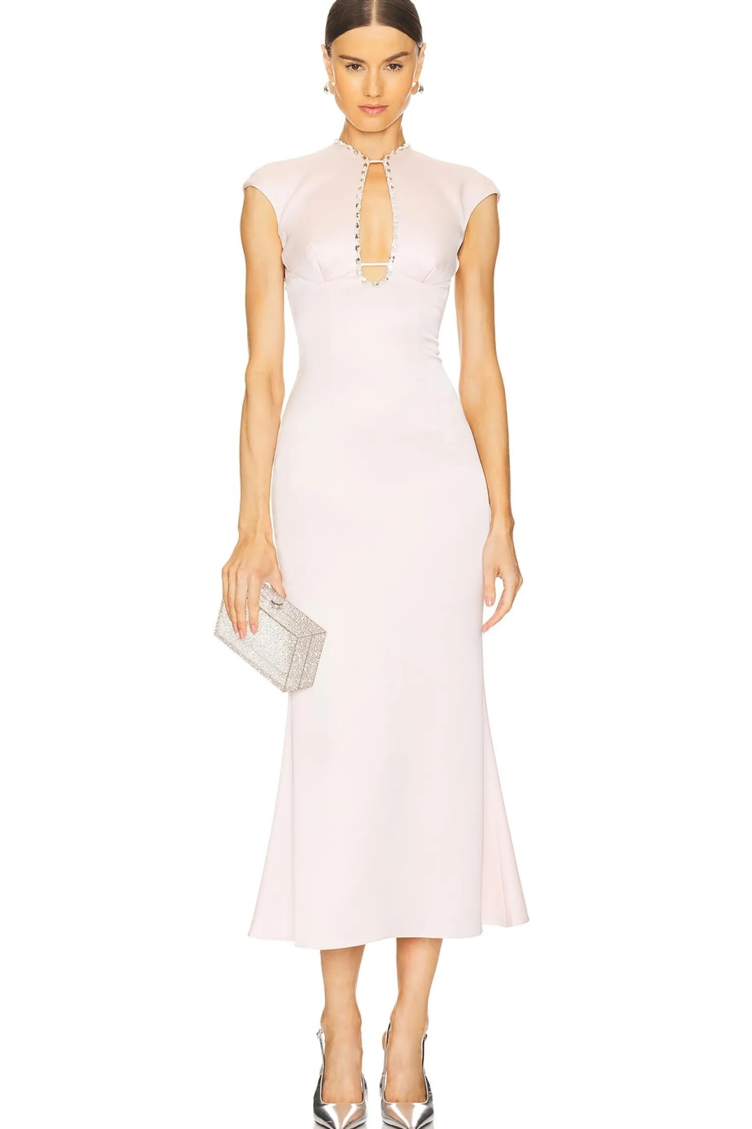 Women RASARIO Dresses>Crystal Embellished Midi Dress