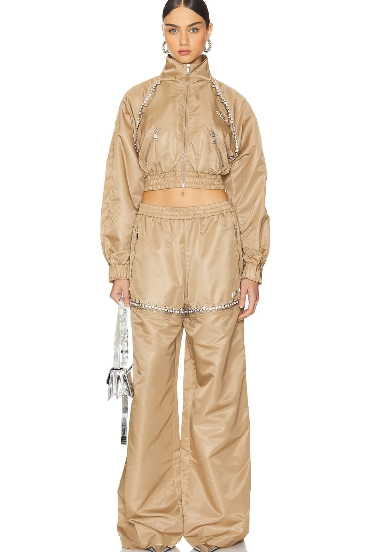 Women AREA Matching Sets>Crystal Slit Track Pant