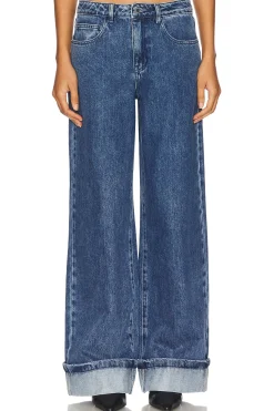 Women WeWoreWhat Matching Sets>Cuff Straight Leg Jean