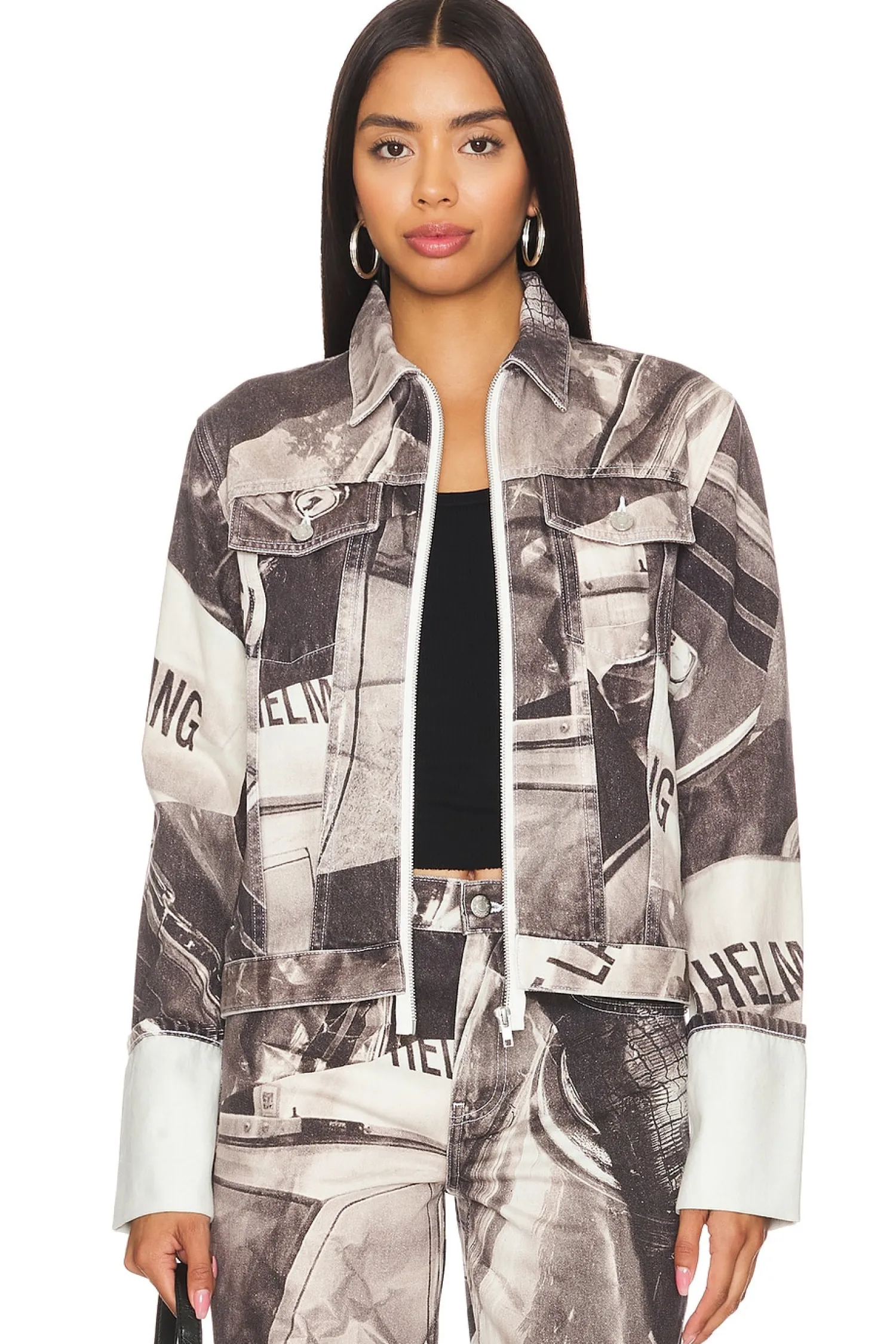 Women Helmut Lang Jackets & Coats>Cuff Zip Trucker Jacket