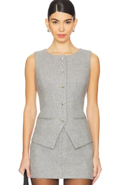 Women Line & Dot Matching Sets>Damson Vest