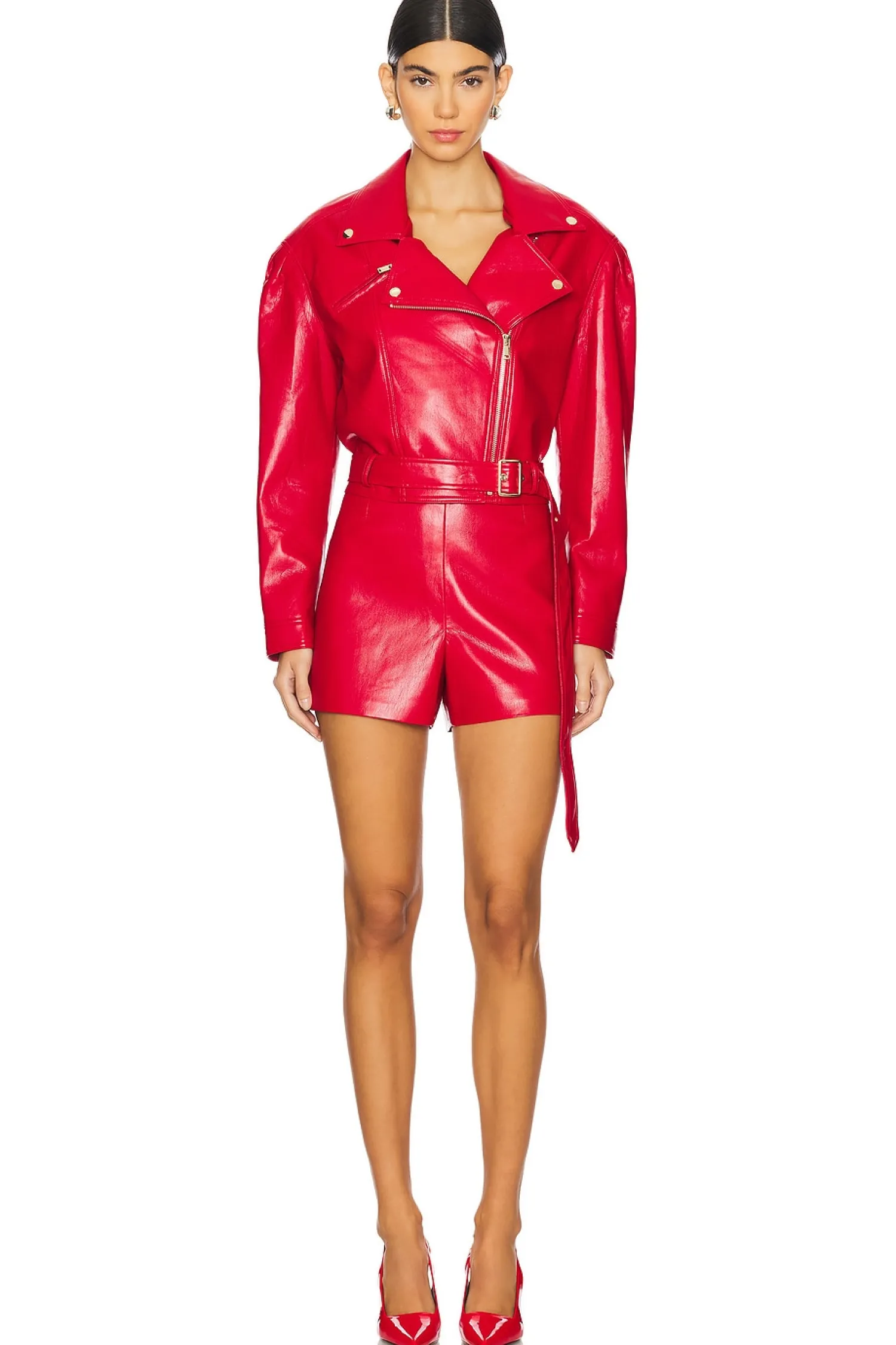Women Generation Love Matching Sets>Danny Belted Faux Leather Shorts