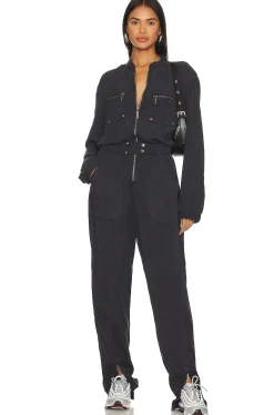 Women One Teaspoon Jumpsuits>Dark Romance Zipped Up Jumpsuit