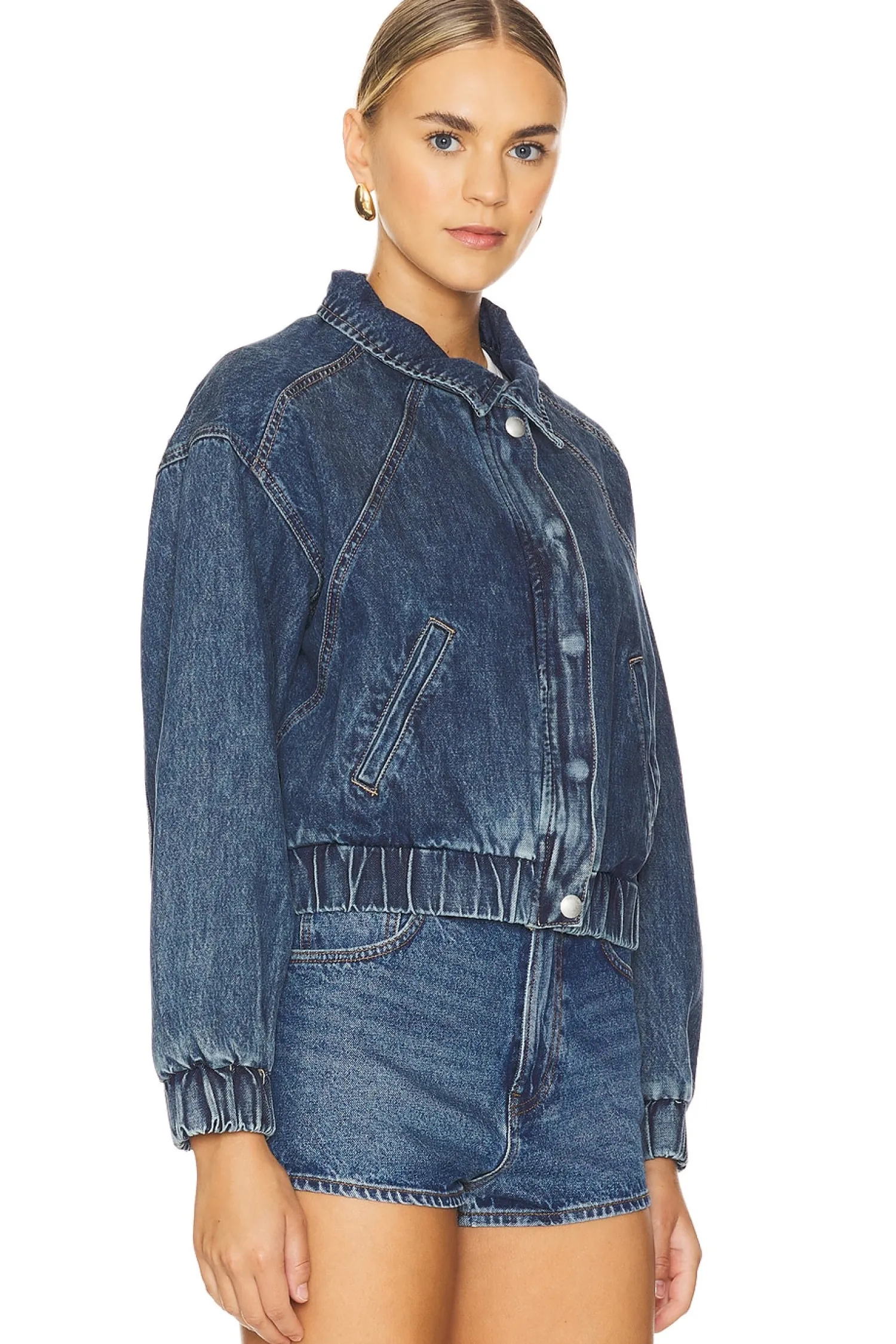 Women BLANKNYC Jackets & Coats>Denim Bomber Jacket