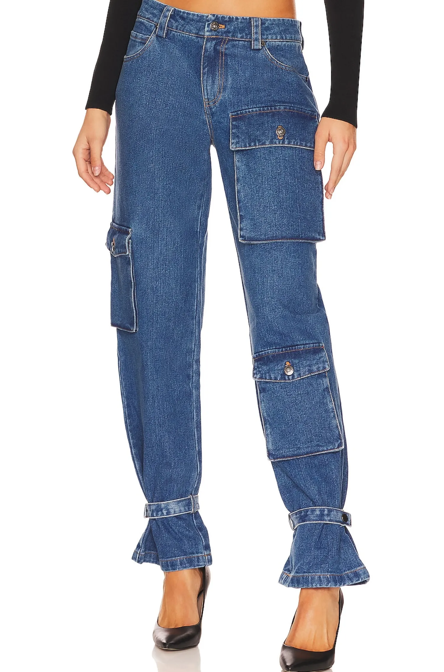 Women Bardot Pants>Denim Cargo Pant
