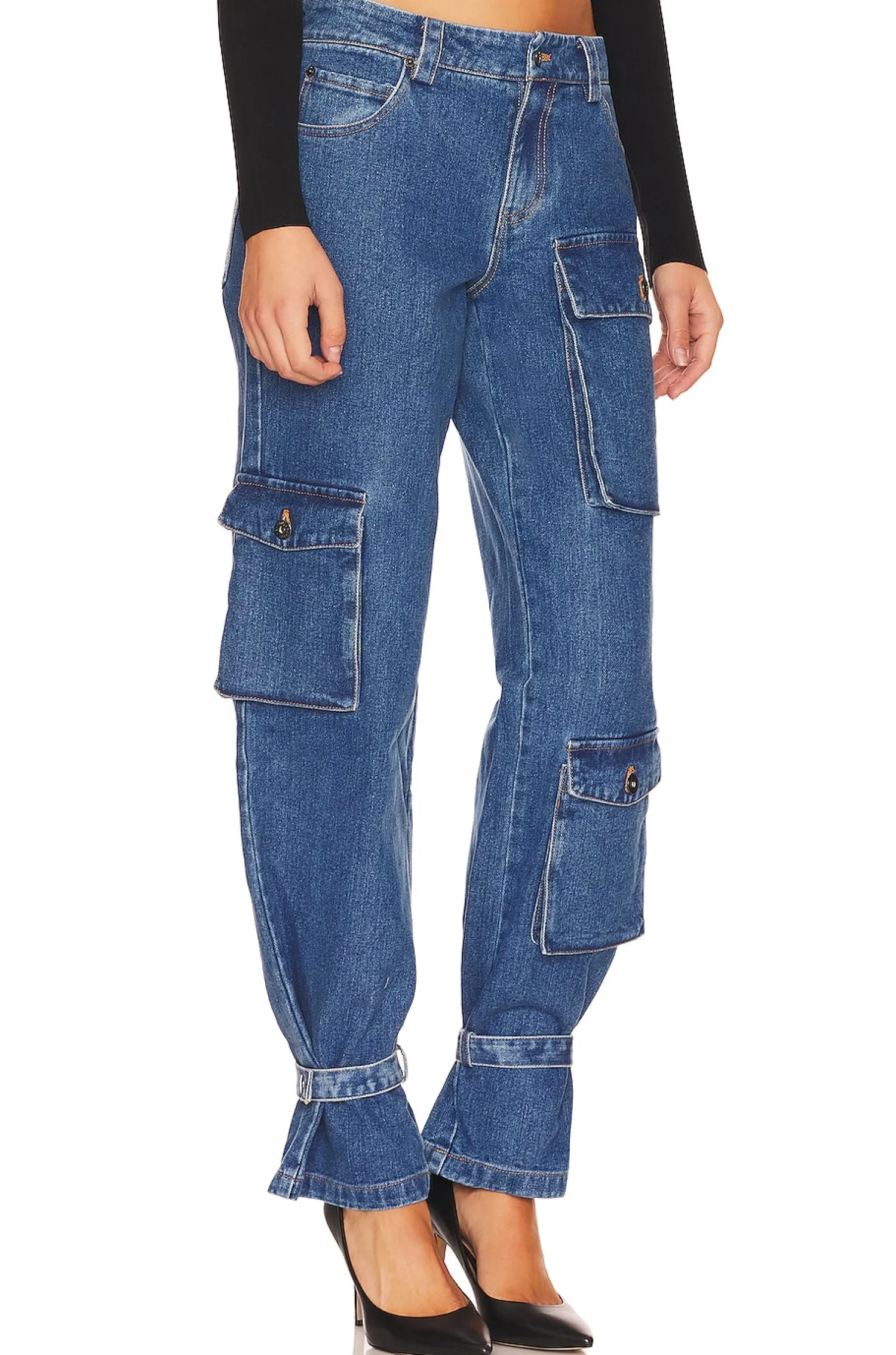 Women Bardot Pants>Denim Cargo Pant
