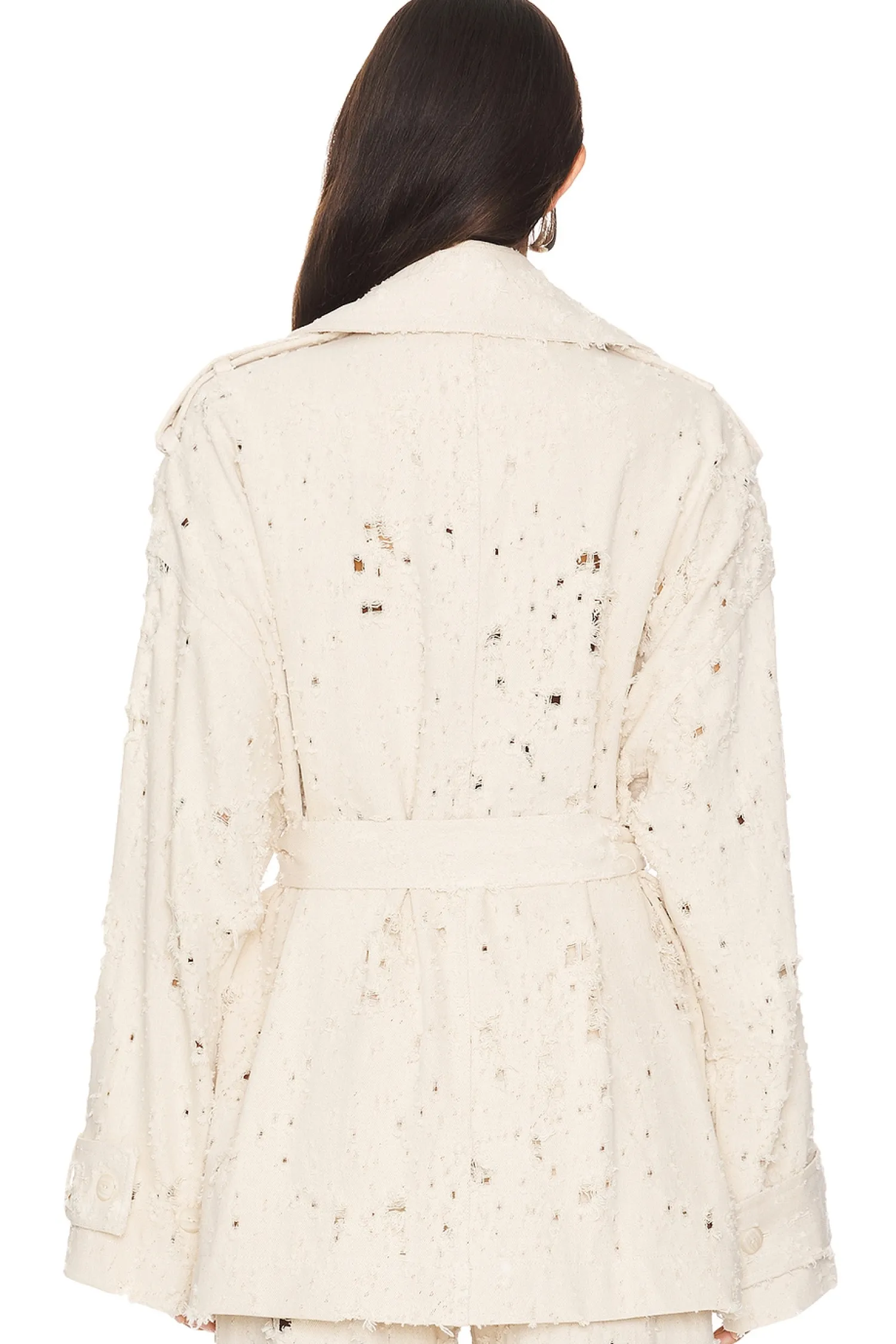 Women Lapointe Jackets & Coats>Denim Trench Short Jacket