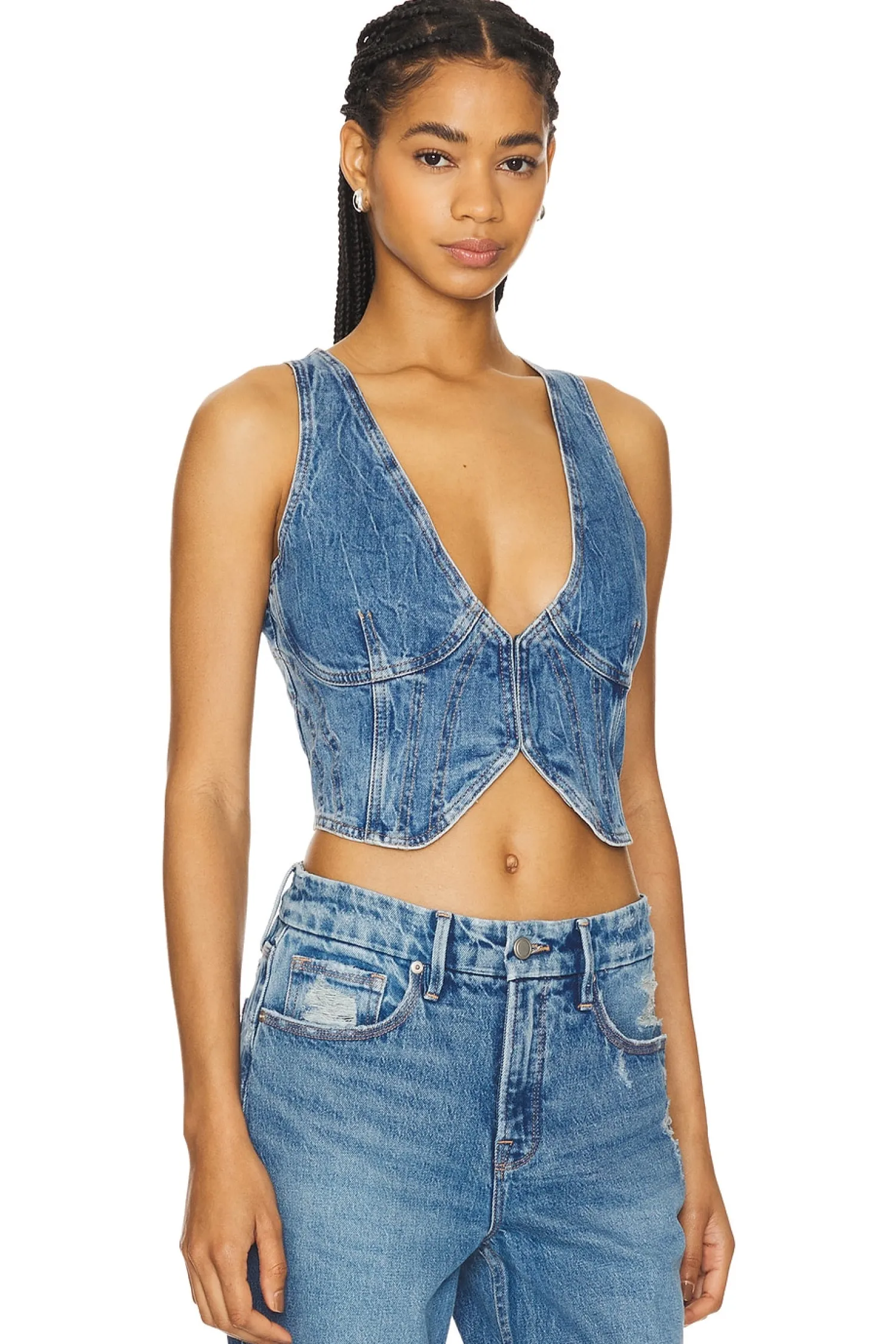 Women Good American Matching Sets|Jackets & Coats>Denim Vest