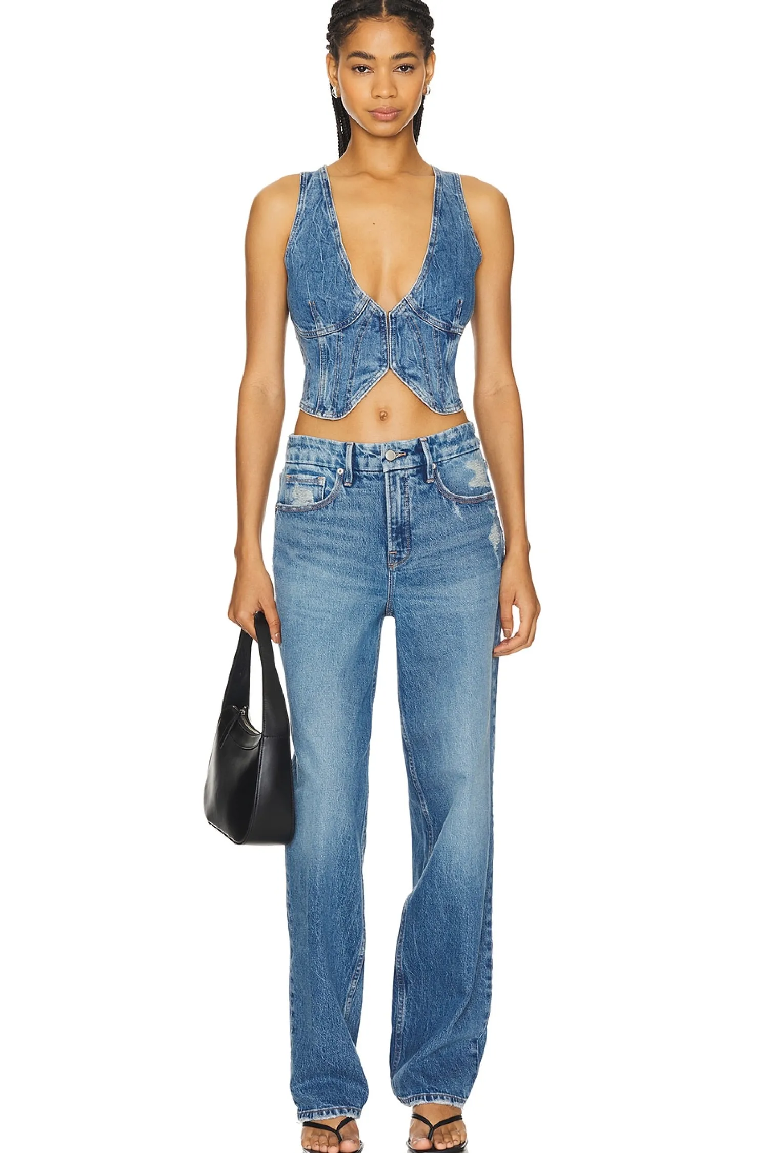 Women Good American Matching Sets|Jackets & Coats>Denim Vest