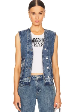 Women Moschino Jeans Jackets & Coats>Denim Waistcoat