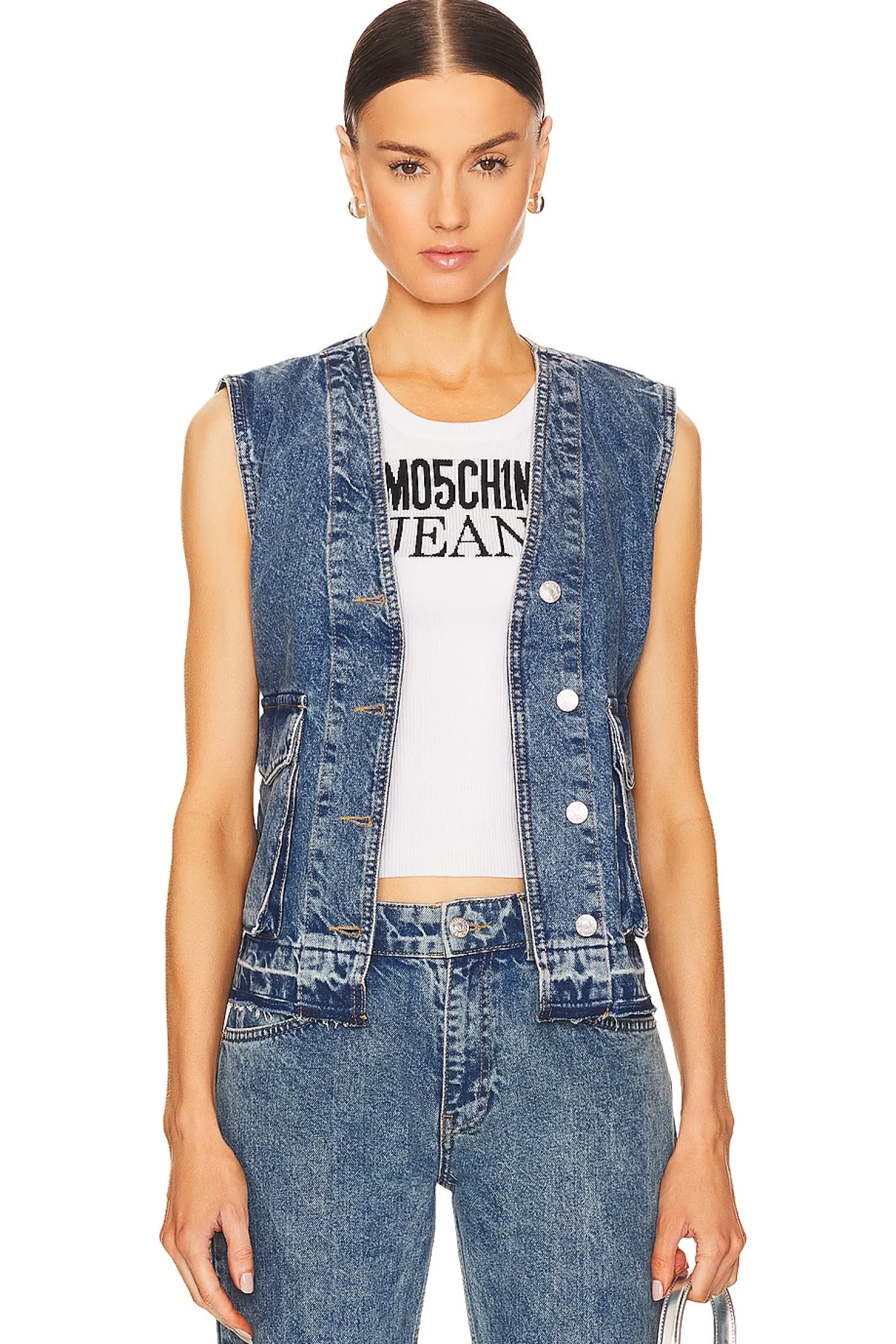 Women Moschino Jeans Jackets & Coats>Denim Waistcoat