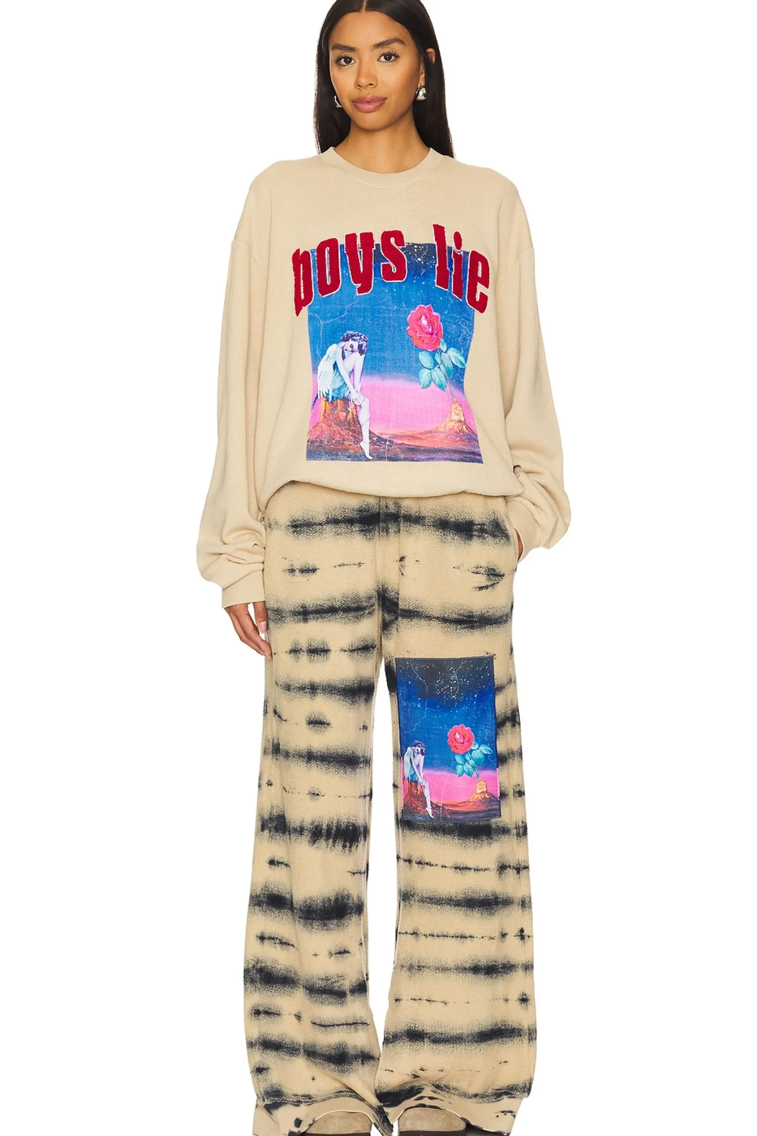 Women Boys Lie Loungewear>Desert Oasis Terry Natural Kara Sweatshirt