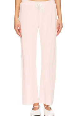 Women MONROW Pants|Loungewear>Diamond Terry Cloth Crop Pant