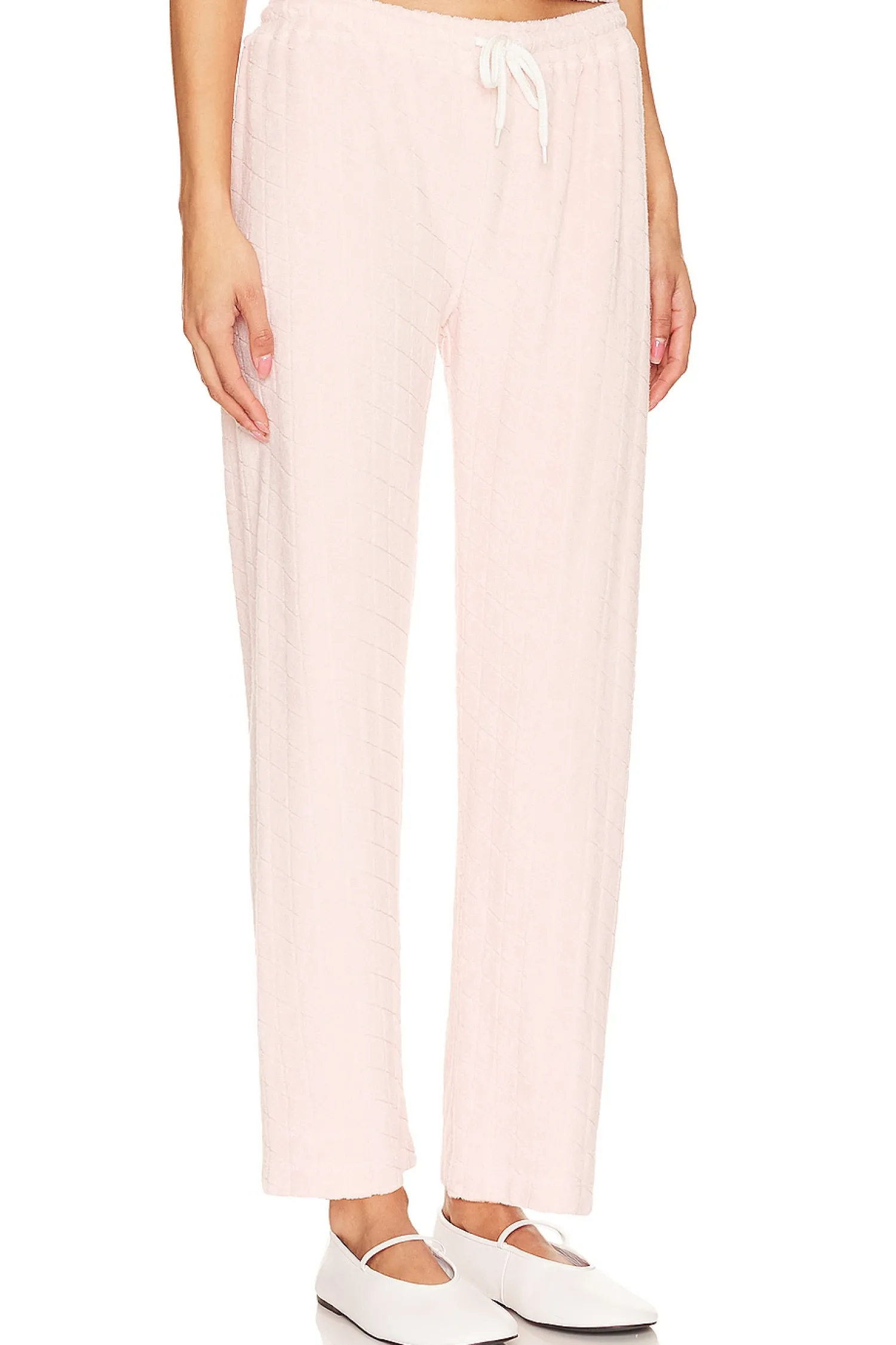 Women MONROW Pants|Loungewear>Diamond Terry Cloth Crop Pant