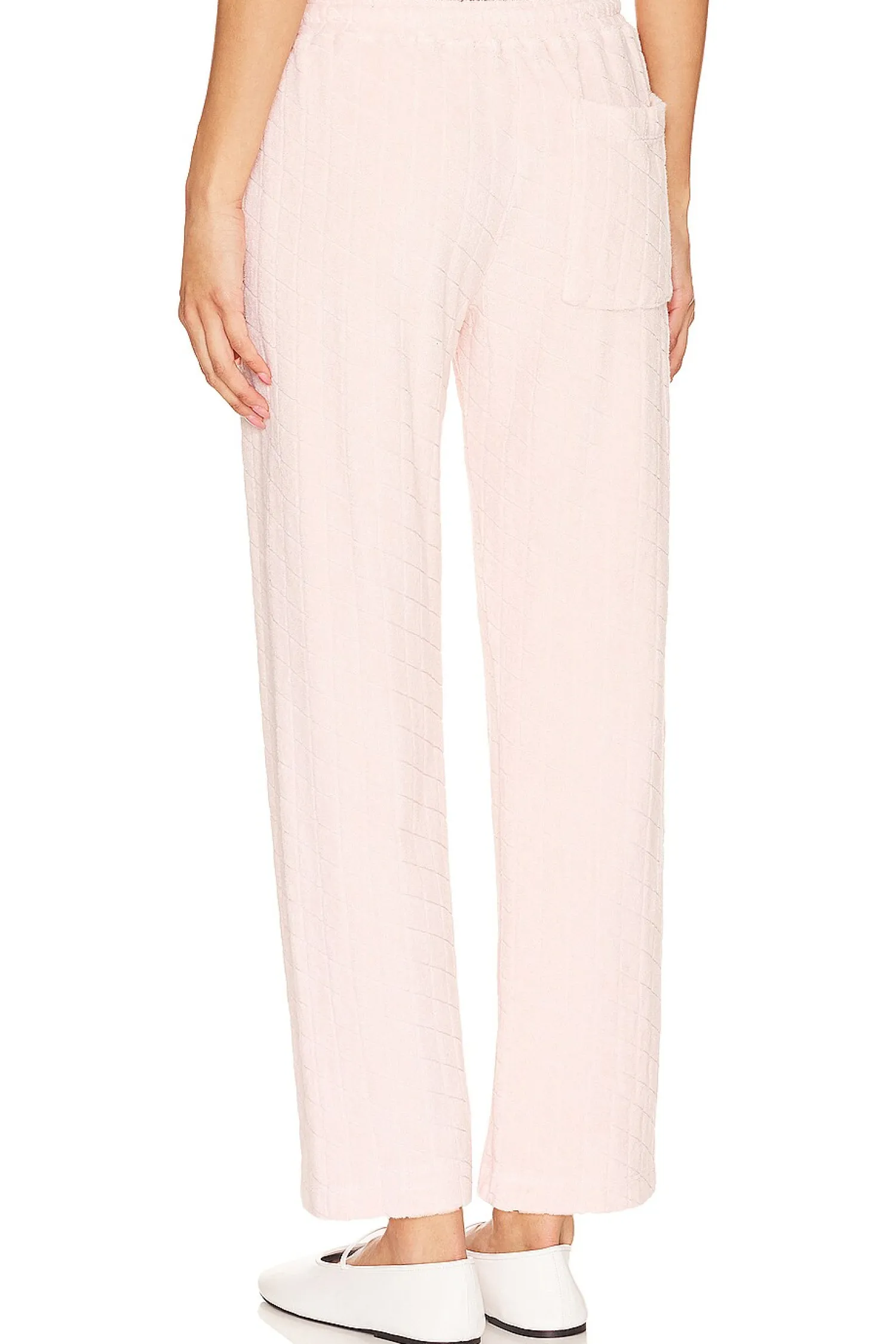 Women MONROW Pants|Loungewear>Diamond Terry Cloth Crop Pant