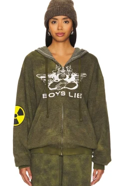 Women Boys Lie Loungewear>Don't Test Me Terry Natural Harley Hoodie