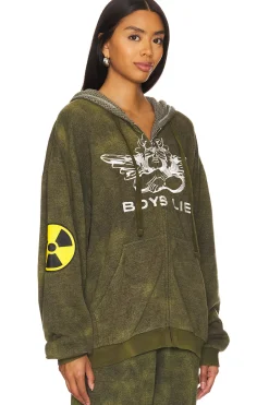 Women Boys Lie Loungewear>Don't Test Me Terry Natural Harley Hoodie