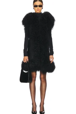 Women Susanna Chow Jackets & Coats>Dorothy Shearling Midi Hooded Vest