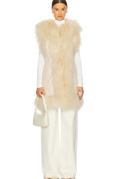 Women Susanna Chow Jackets & Coats>Dorothy Shearling Suede Midi Vest