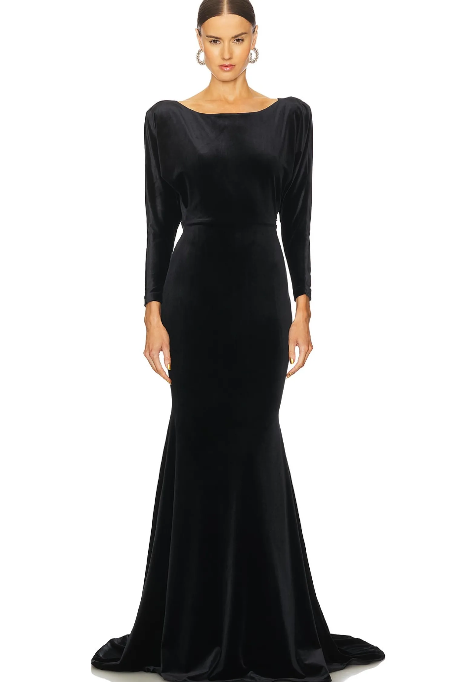 Women Alex Perry Dresses>Draped Open Back Velvet Gown