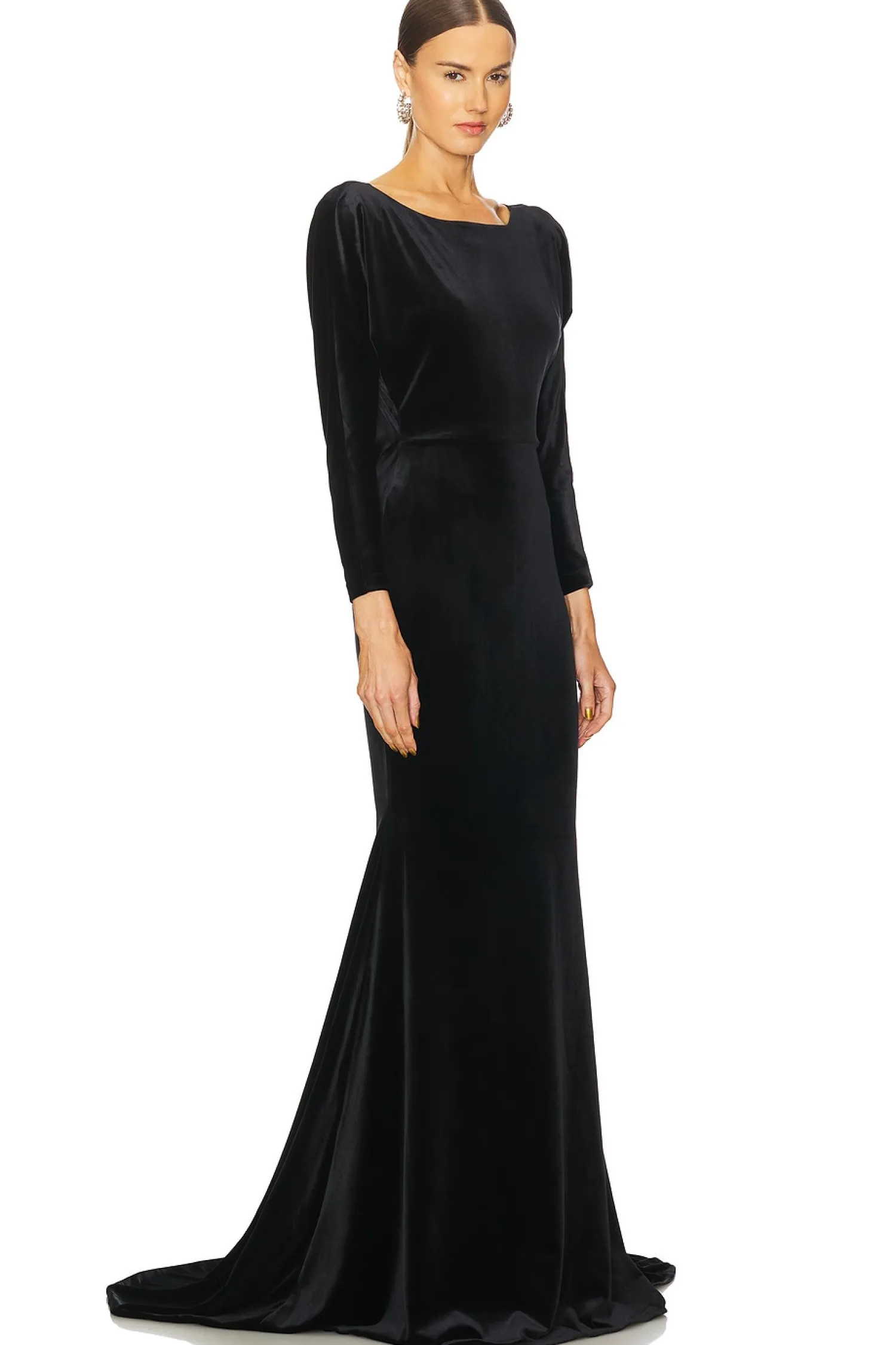 Women Alex Perry Dresses>Draped Open Back Velvet Gown