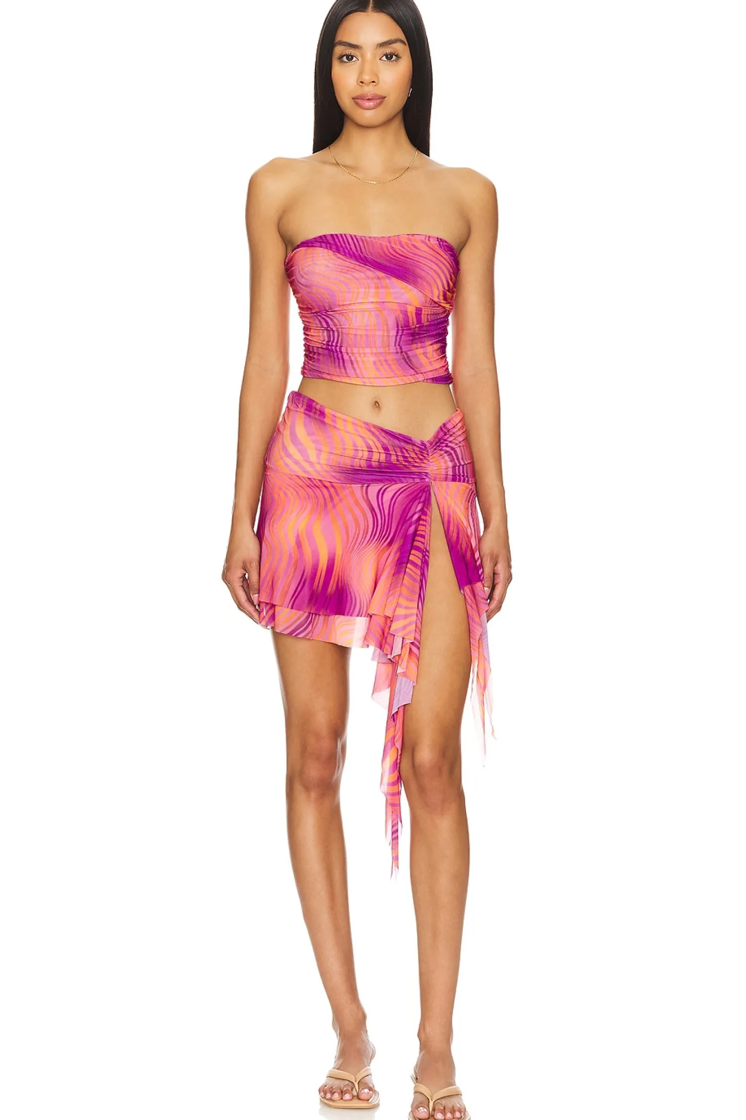 Women Indah Matching Sets>Edie Mini Skirt With Double Frill & Spiral Tails