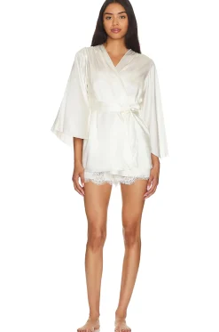 Women fleur du mal Lingerie & Sleepwear>Embroidered Angel Sleeve Robe